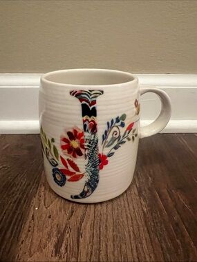 NWT Anthropologie Starla M. Halfmann Monogram “J” Mug
